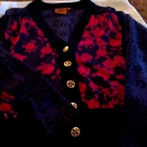 Tory Burch cardigan, size small,100% merino wool in good condition